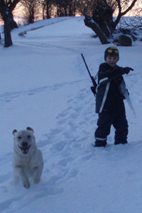 Oscar och Ella efter Gävlingjakt 2005